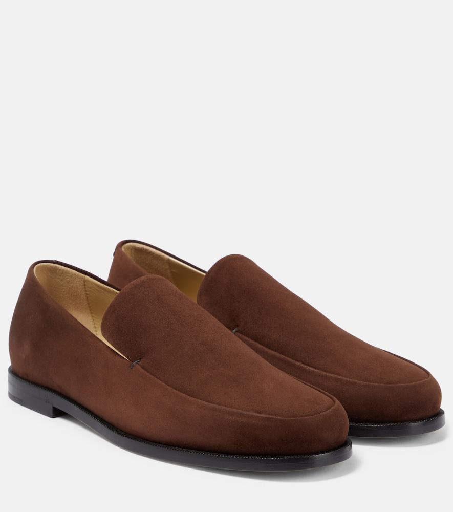khaite alessio suede loafers