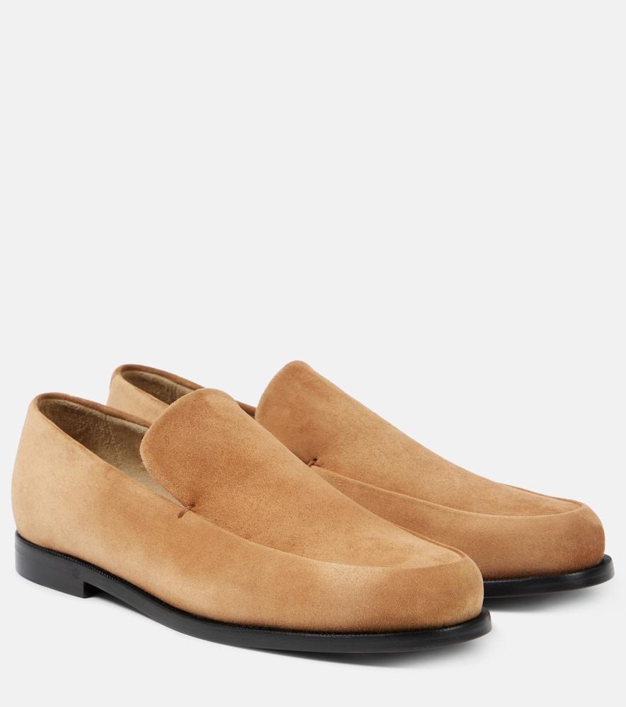 khaite alessio suede loafers