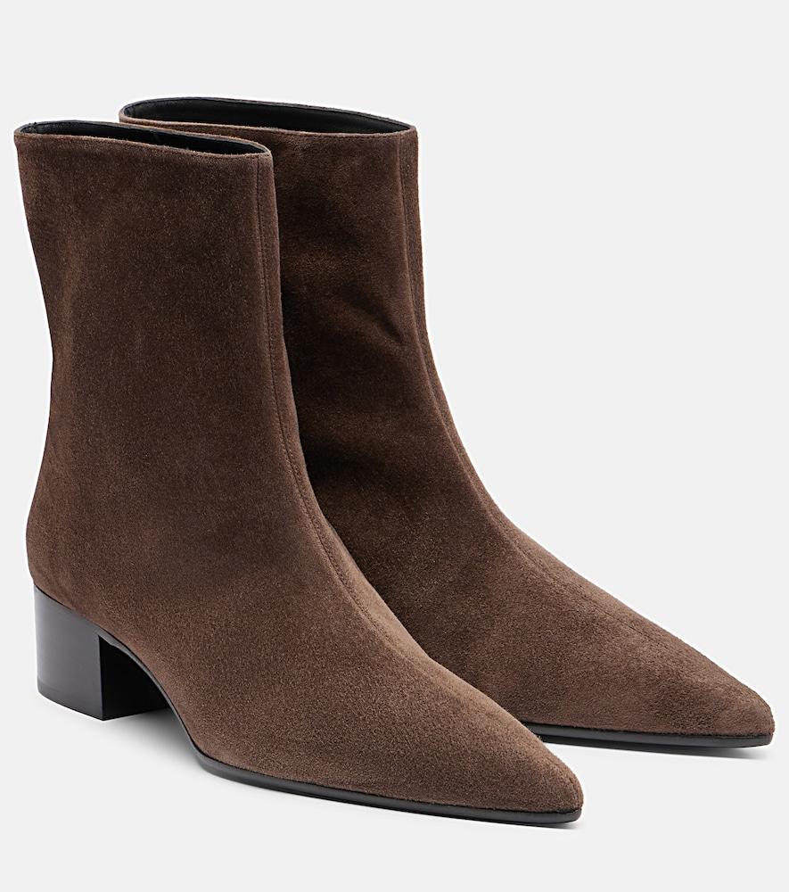khaite andee suede ankle boots