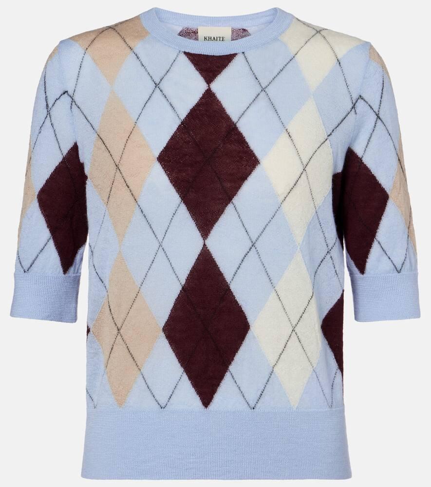 khaite anders argyle cashmere and mohair top