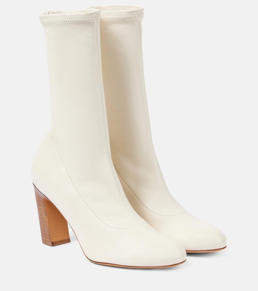 khaite apollo leather ankle boots