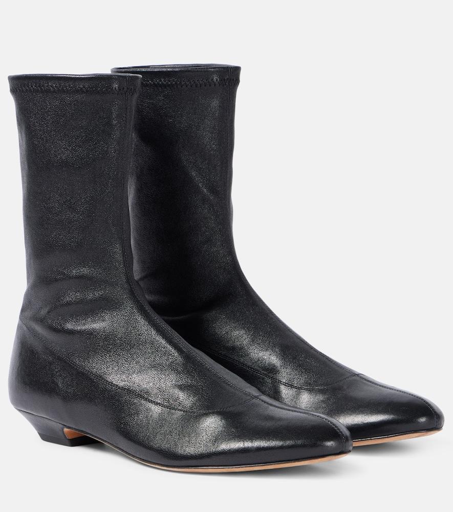 khaite apollo leather ankle boots