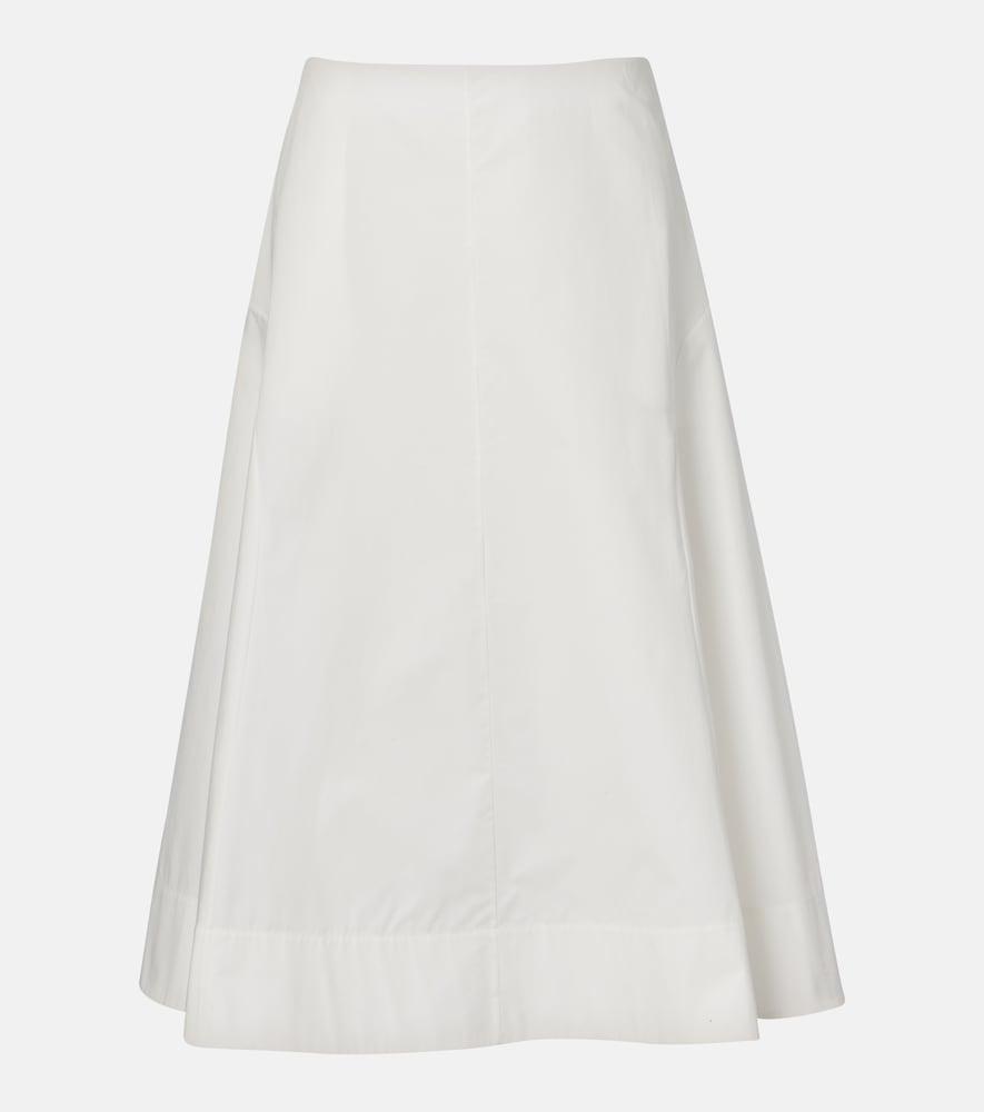 khaite artin cotton midi skirt