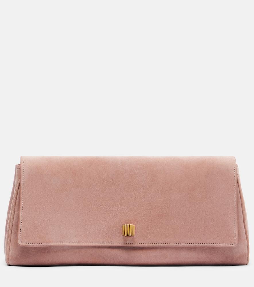 khaite audrey suede clutch