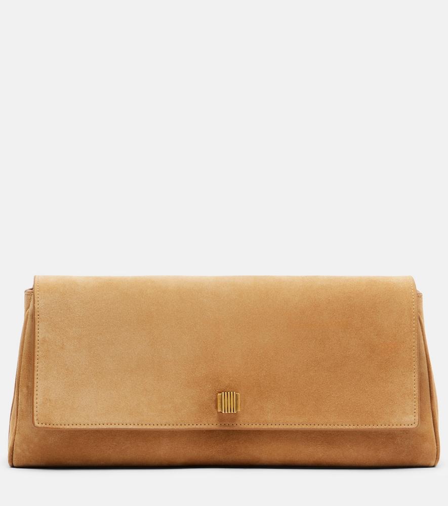 khaite audrey suede clutch