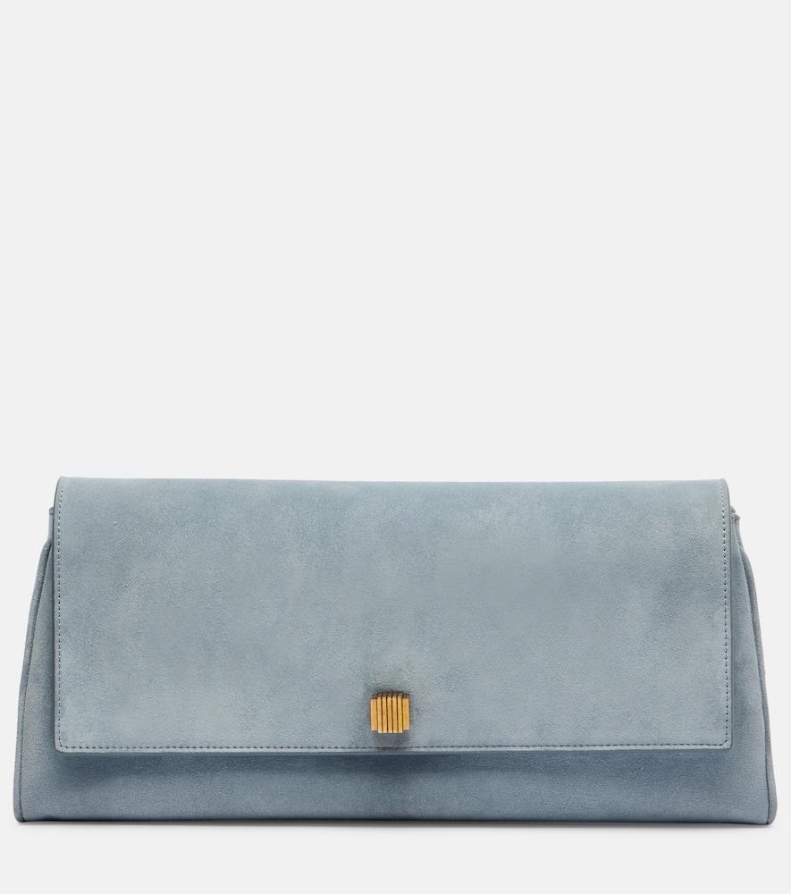 khaite audrey suede clutch