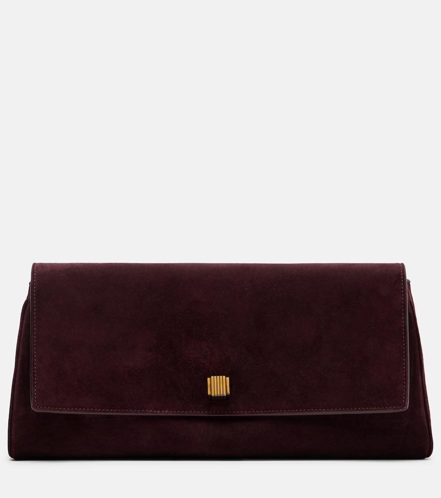 khaite audrey suede clutch