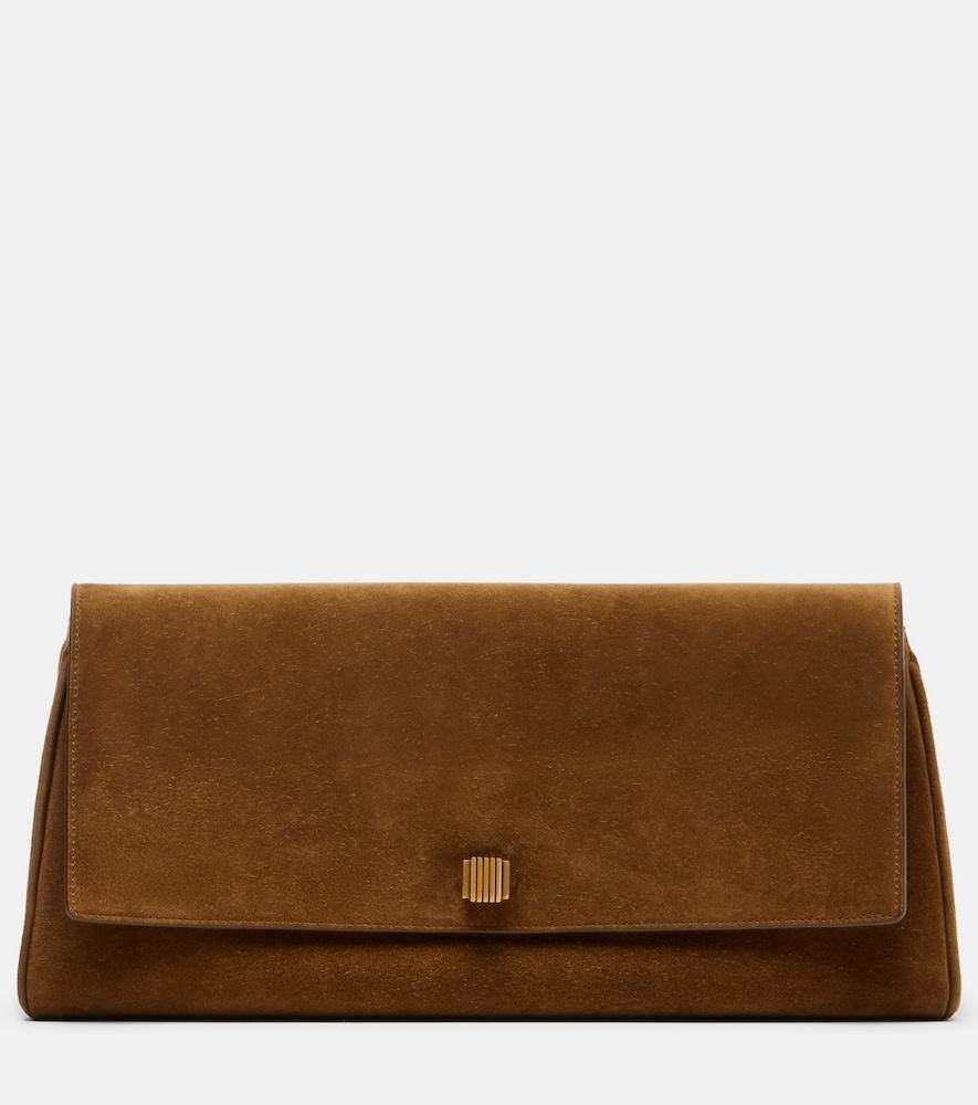 khaite audrey suede clutch