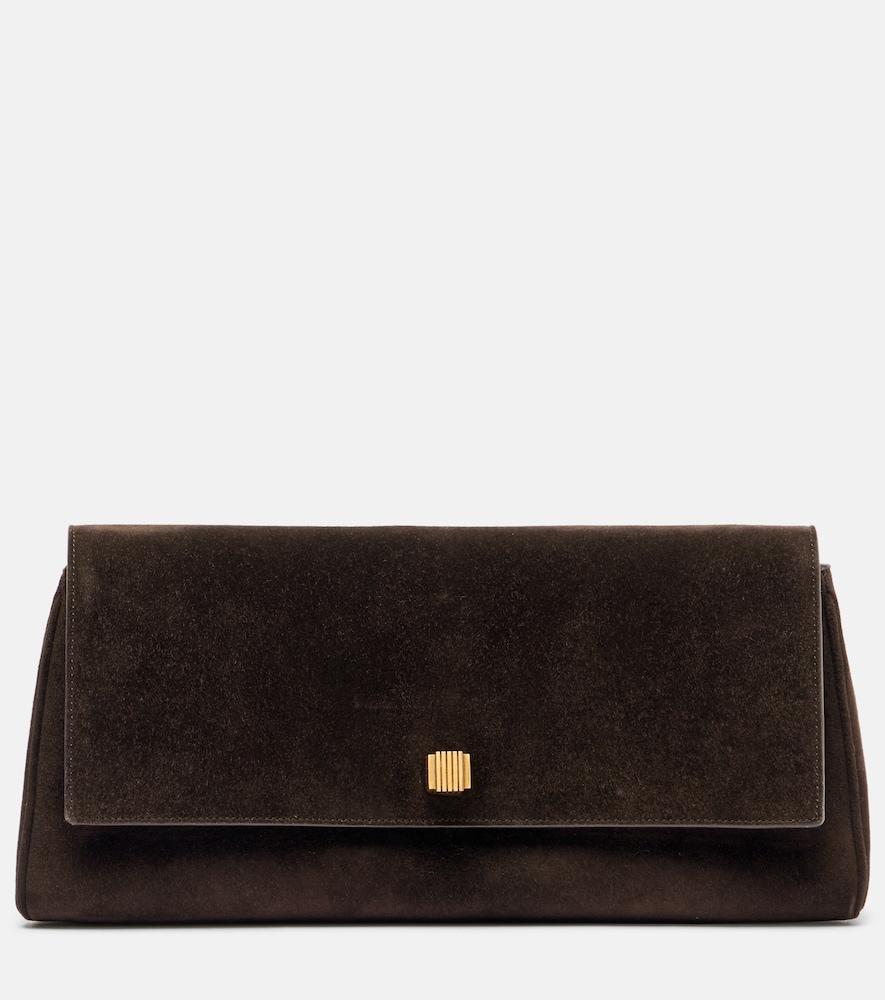 khaite audrey suede clutch