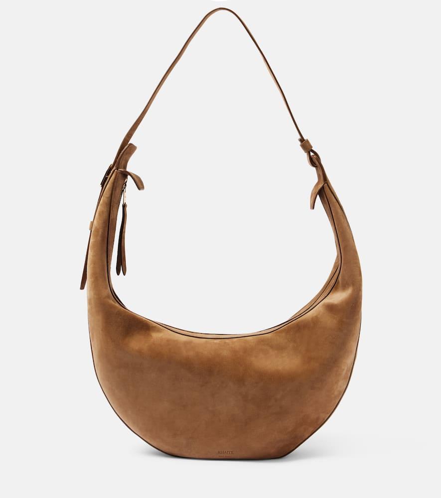 khaite augustina suede shoulder bag