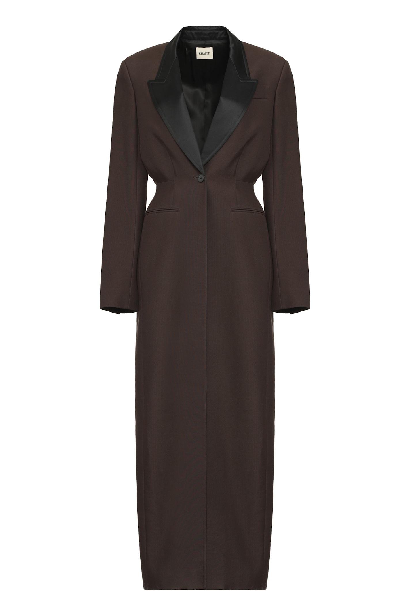 khaite bellow single-breasted long coat