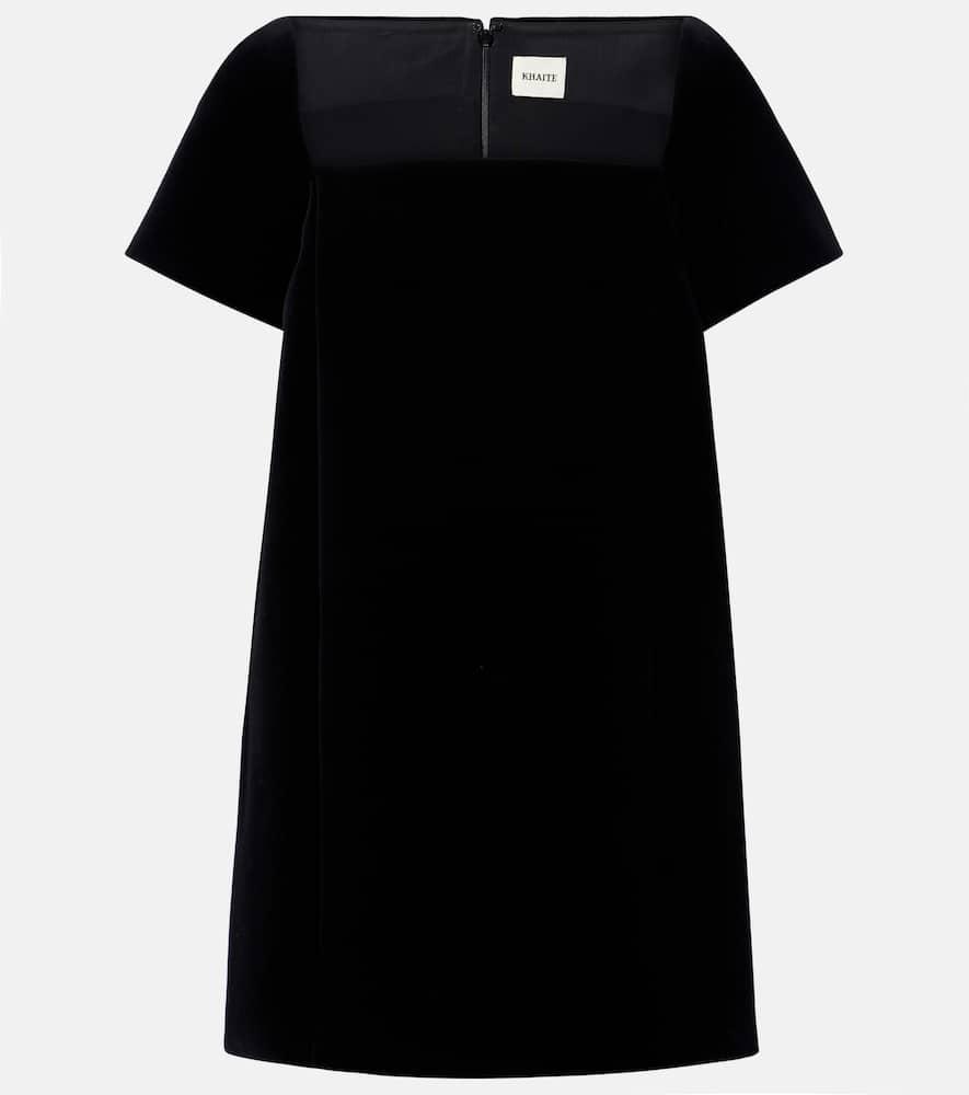 khaite benji velvet minidress