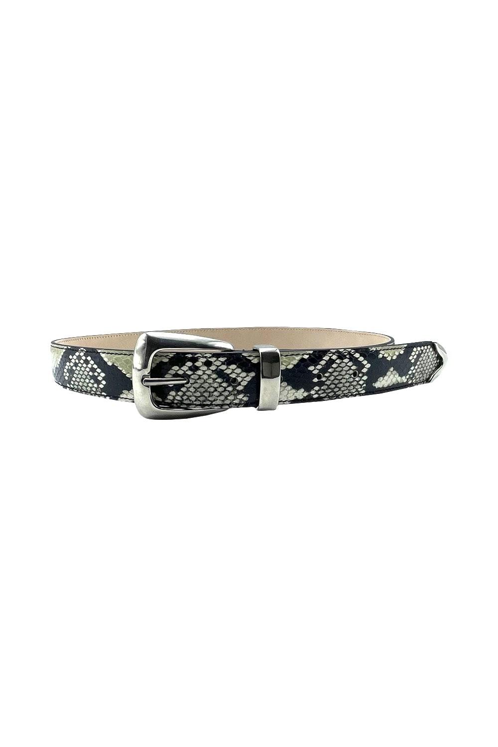 khaite benny belt in python embossed