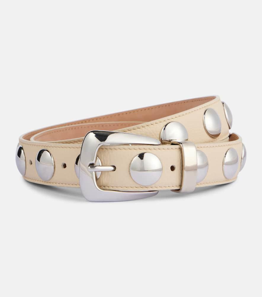 khaite benny studded leather belt