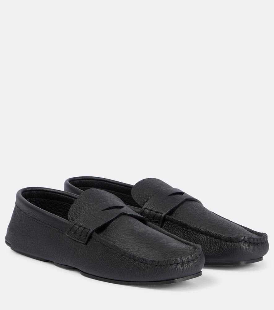 khaite billy leather penny loafer