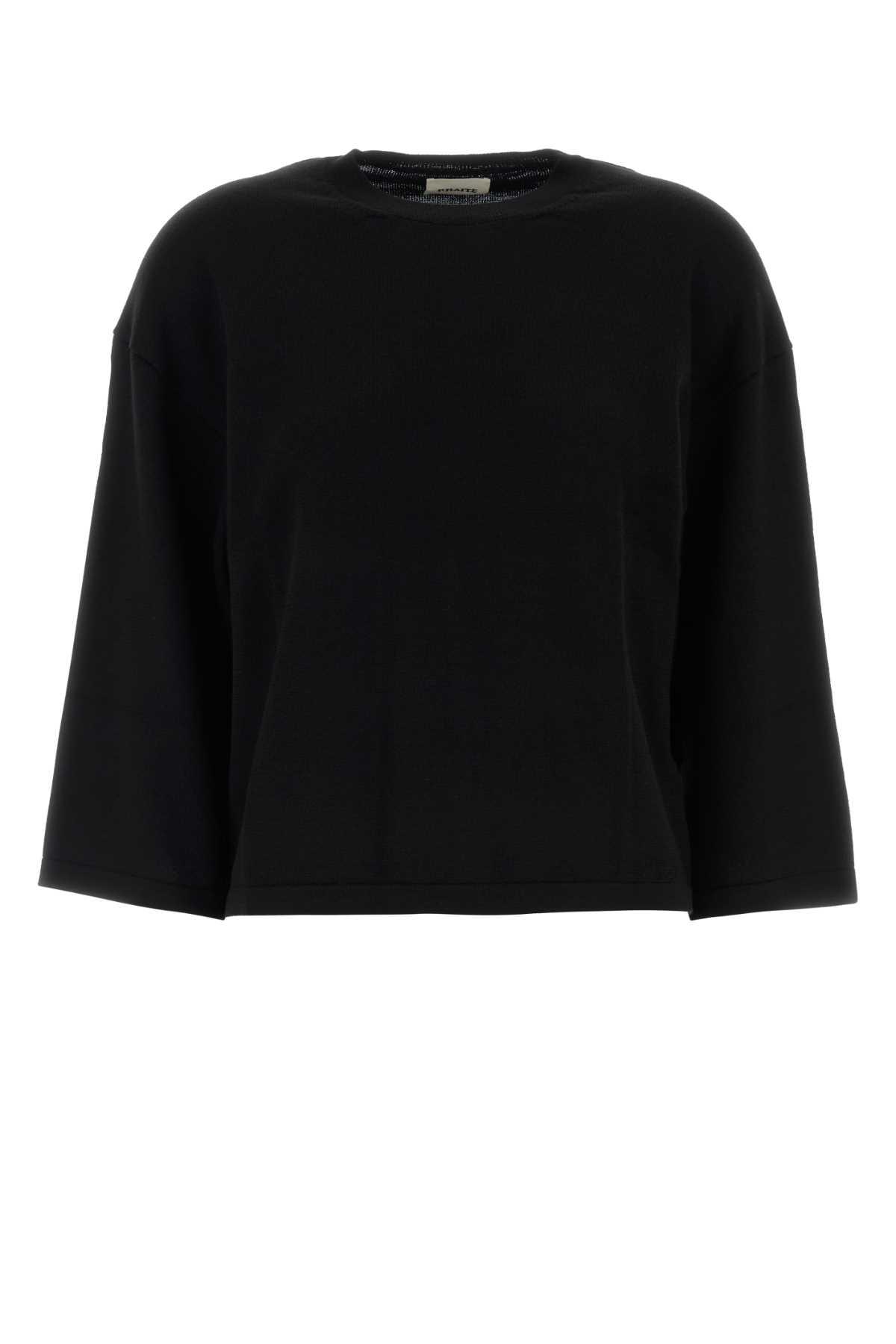 khaite black wool daisy sweater