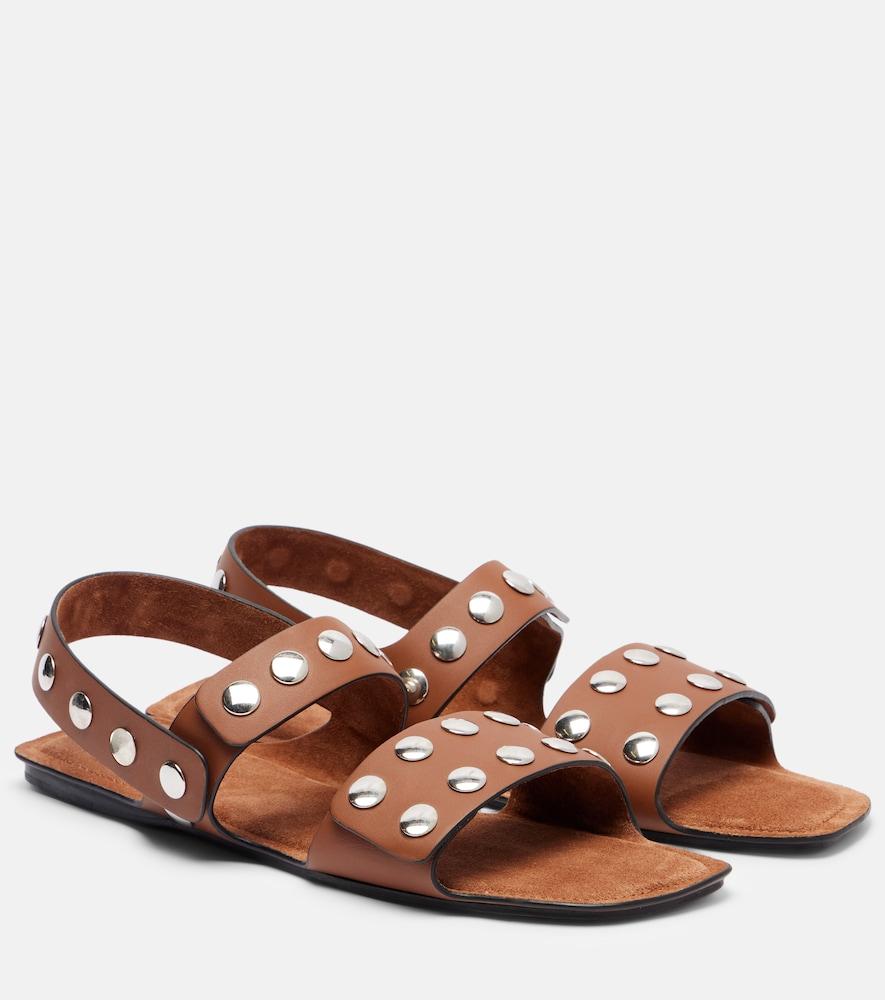 khaite boden studded leather sandals
