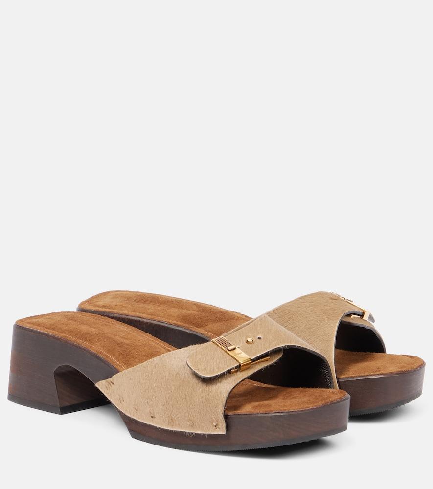 khaite britt 25 calf hair clogs