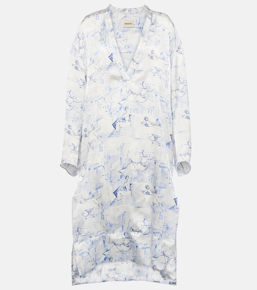 khaite brom printed midi dress