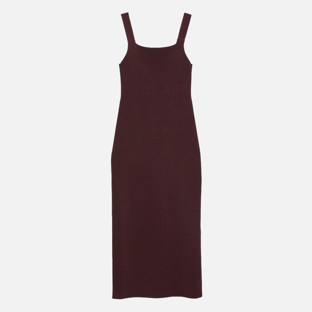 khaite brown viscose dress