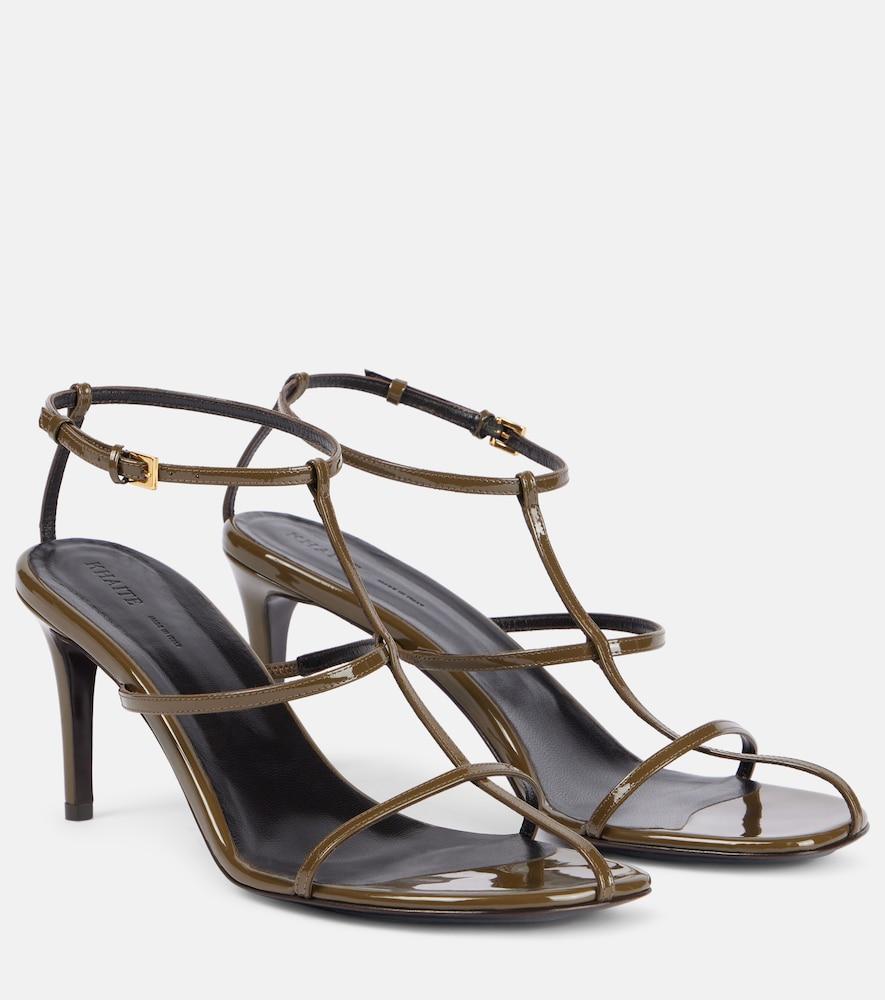 khaite cage 75 patent leather sandals
