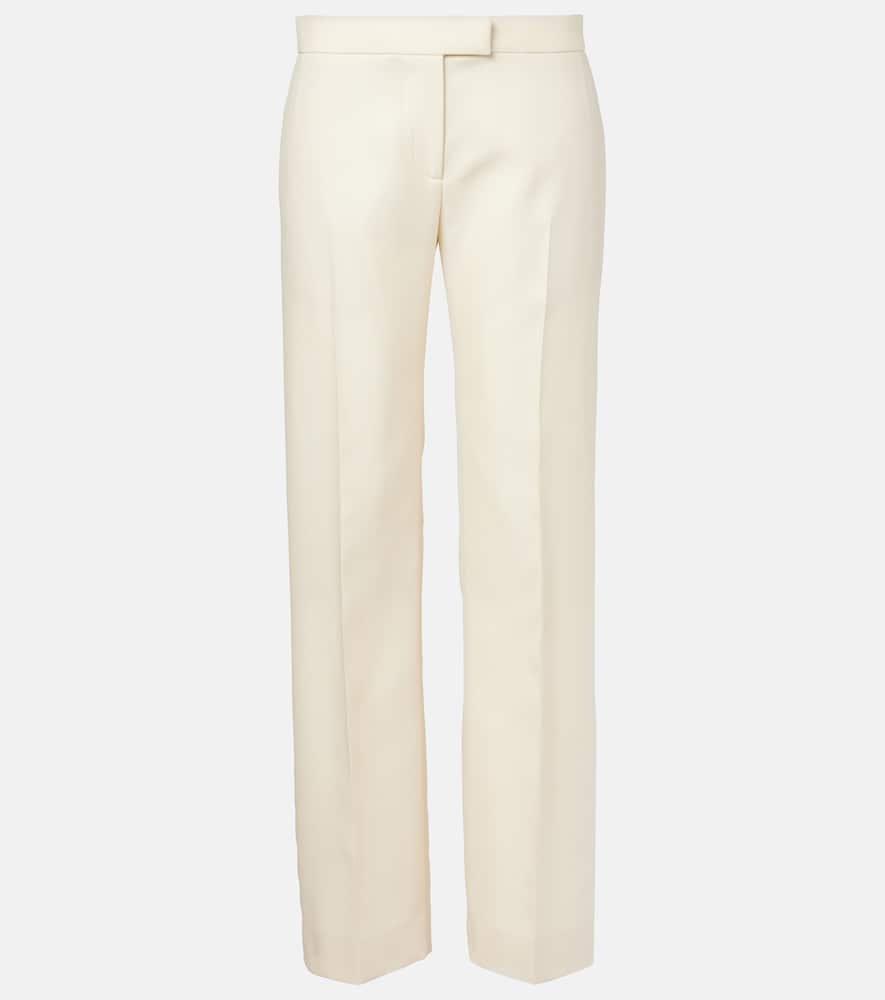 khaite callen wool and silk straight pants