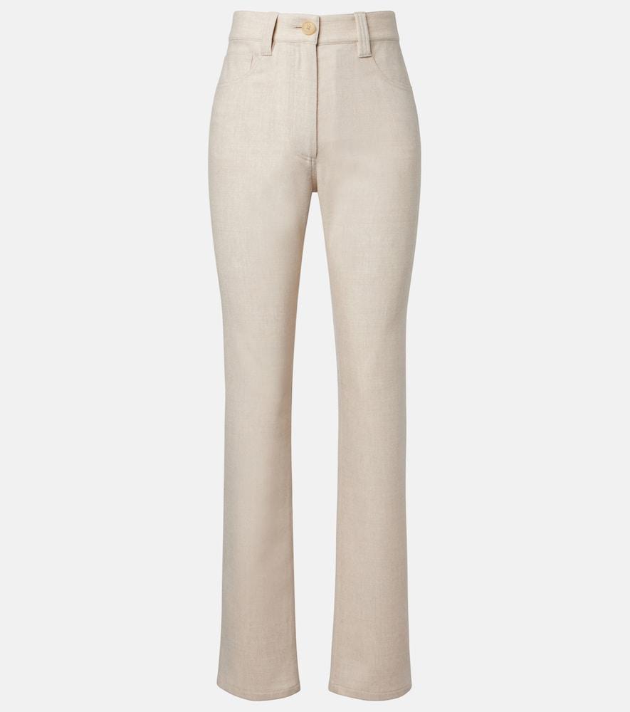 khaite callum wool and cashmere straight pants
