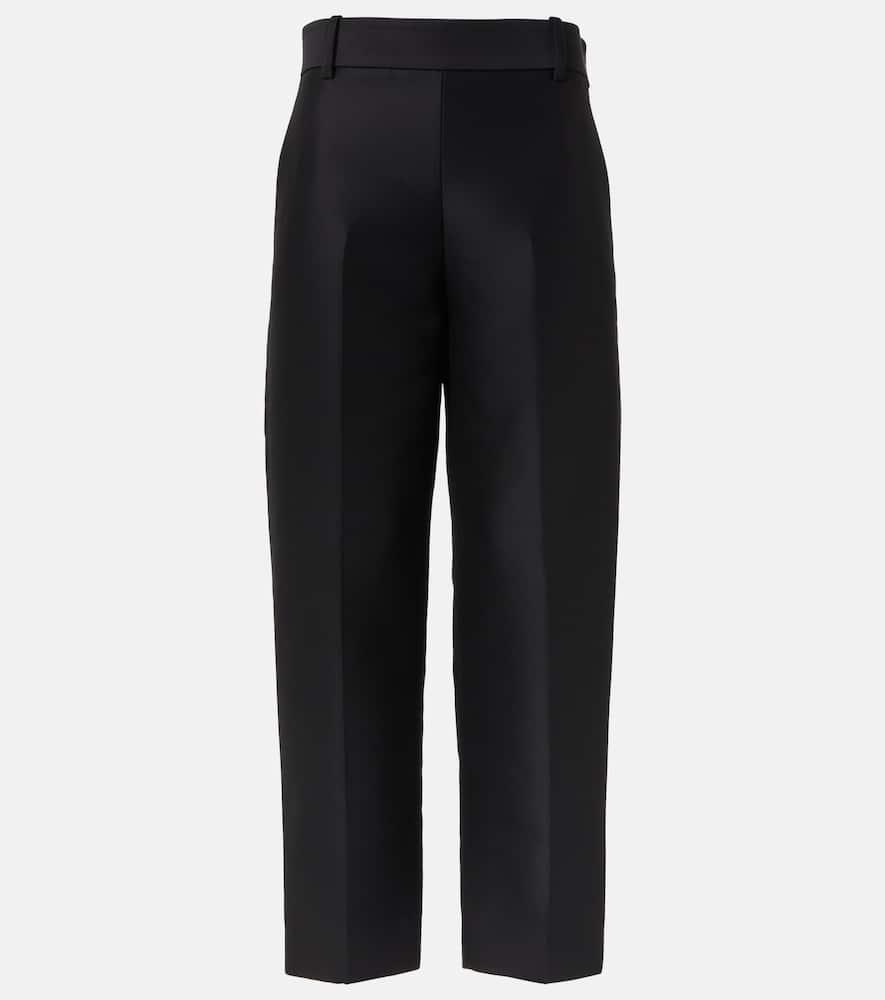 khaite cam wool and silk faille straight pants