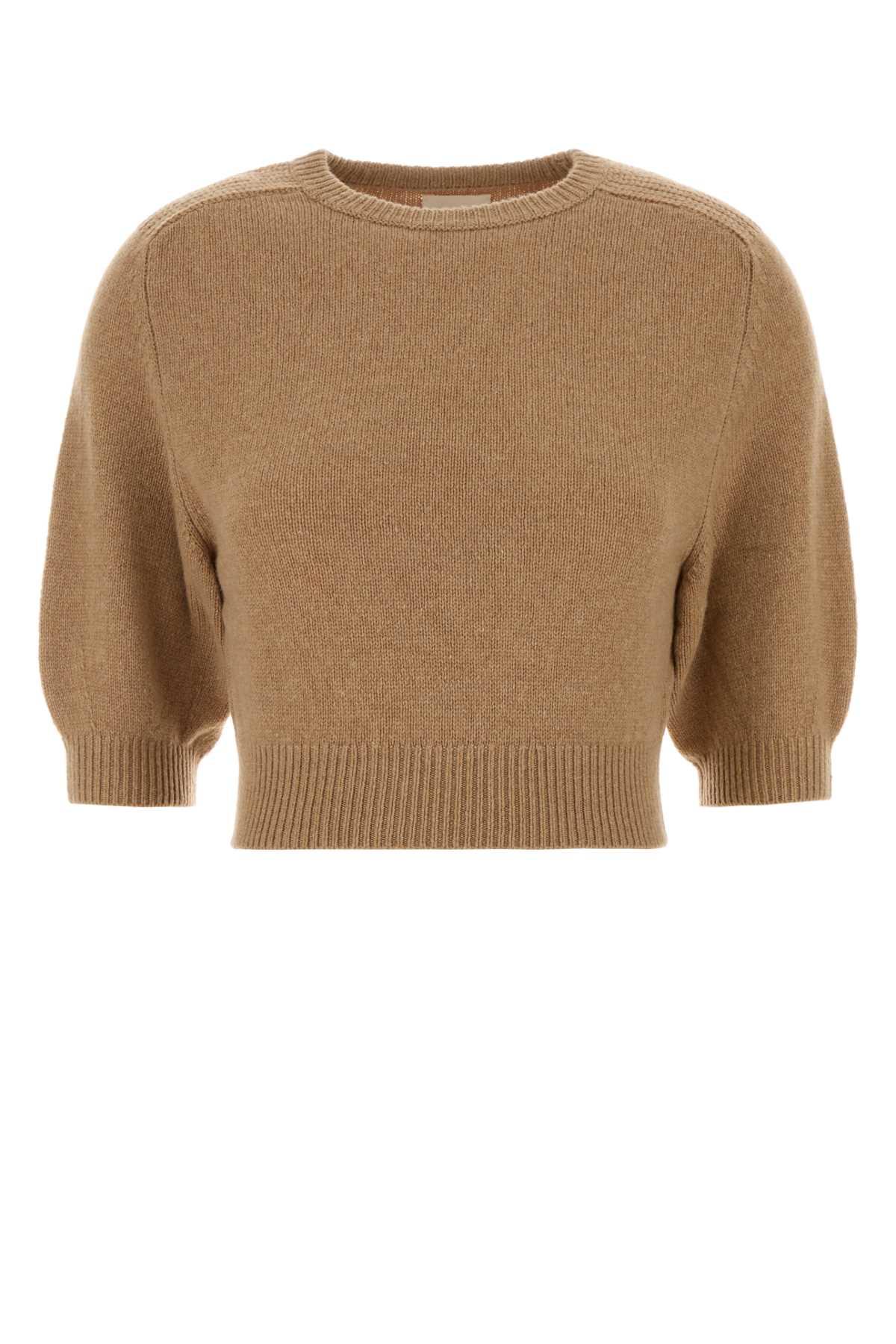 khaite camel wool blend lorelai sweater