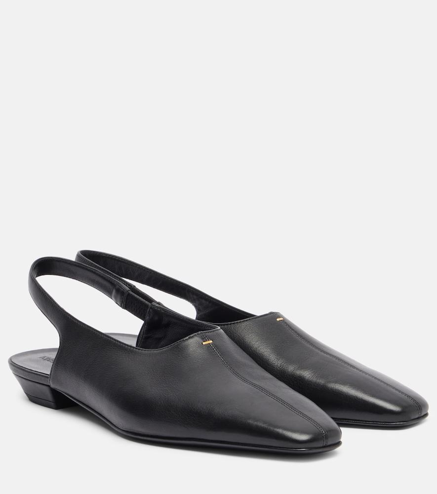khaite celia leather slingback flats