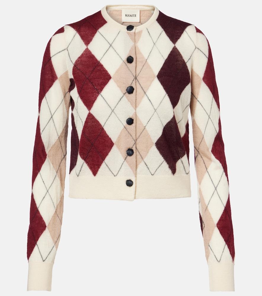 khaite charli argyle cashmere and mohair cardigan