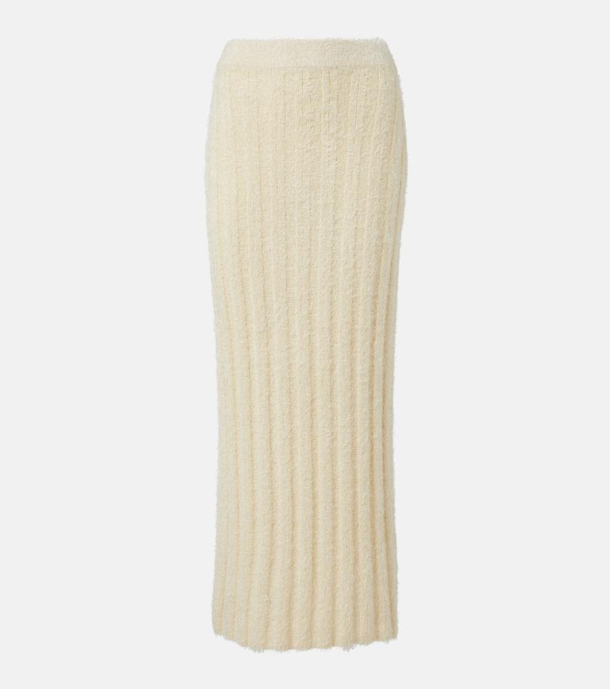 khaite claire silk and cashmere maxi skirt