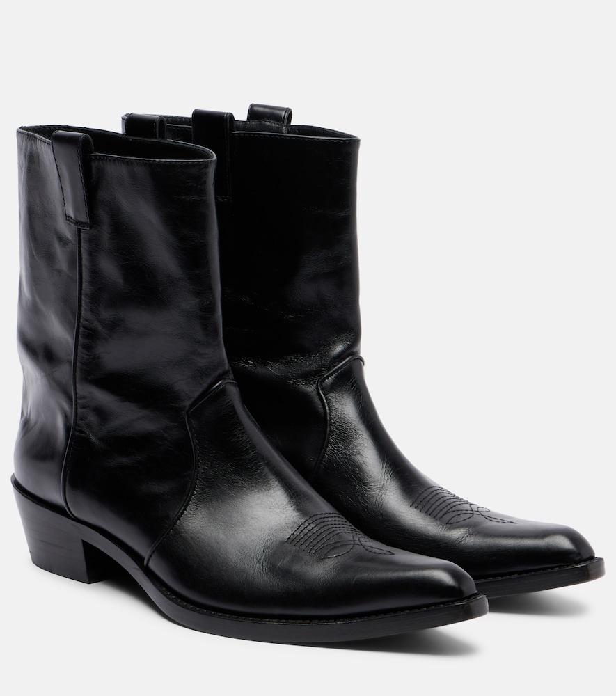 khaite clive leather ankle boots