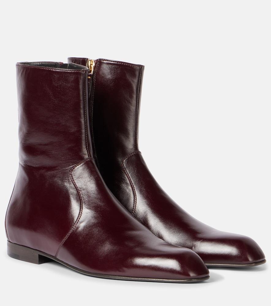 khaite colt leather ankle boots