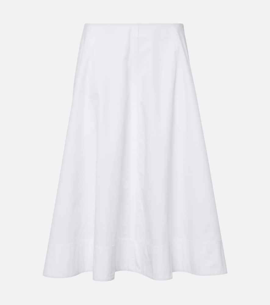 khaite cotton midi skirt