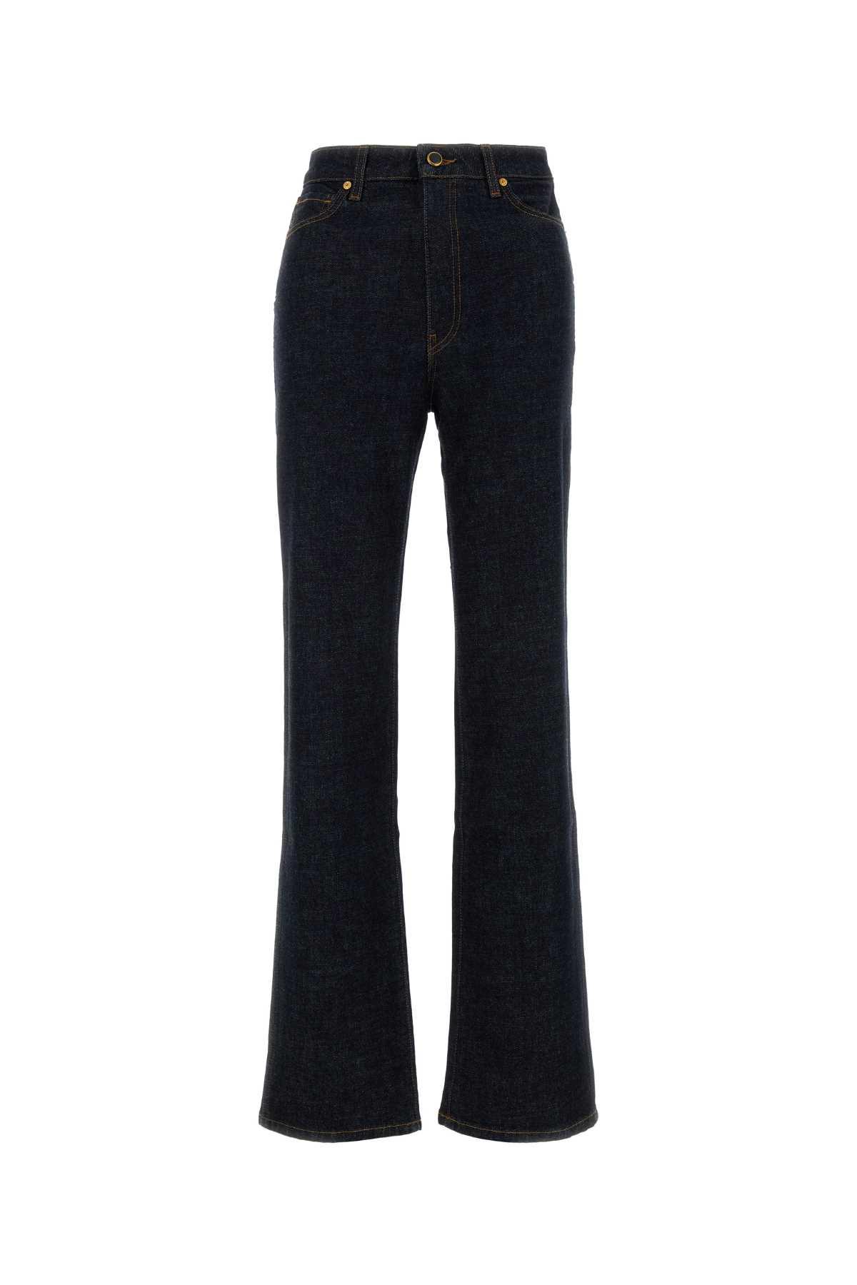 khaite dark blue denim danielle jeans