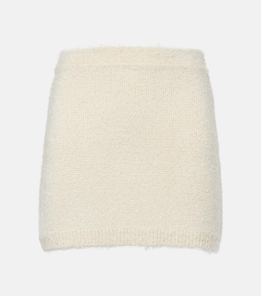 khaite darrion silk and cashmere miniskirt