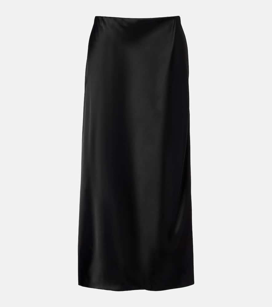 khaite demi satin midi skirt