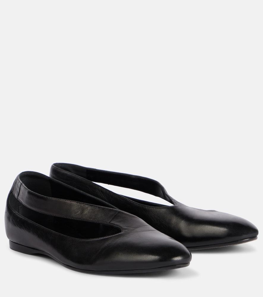 khaite diana cutout leather ballet flats