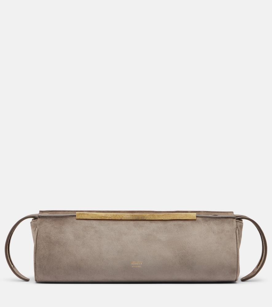 khaite donna suede clutch