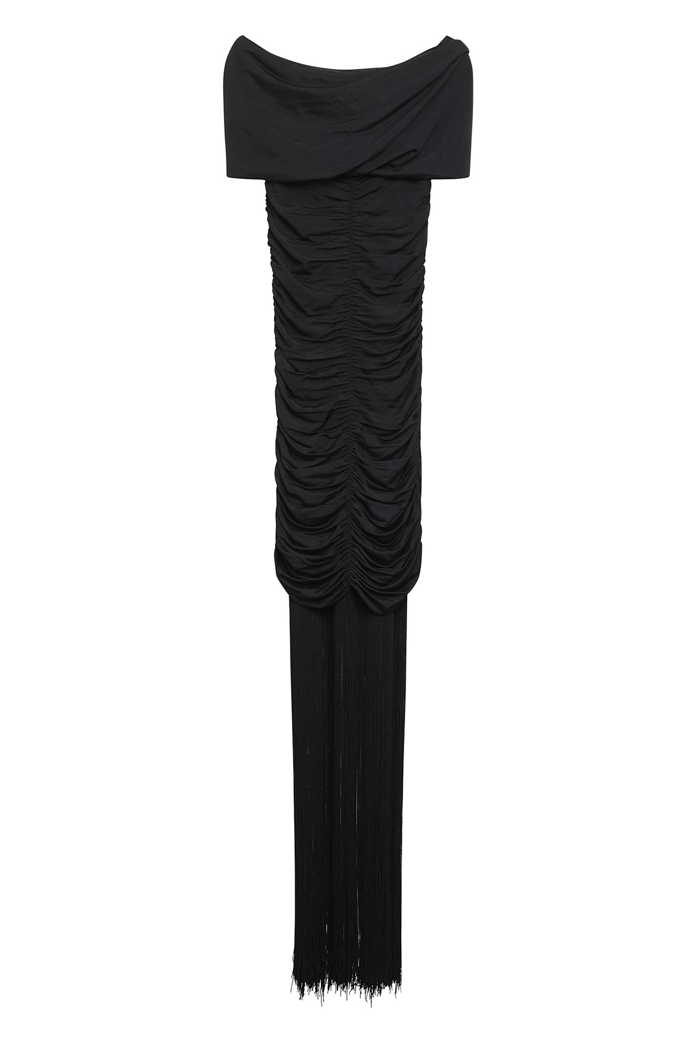 khaite draped midi dress