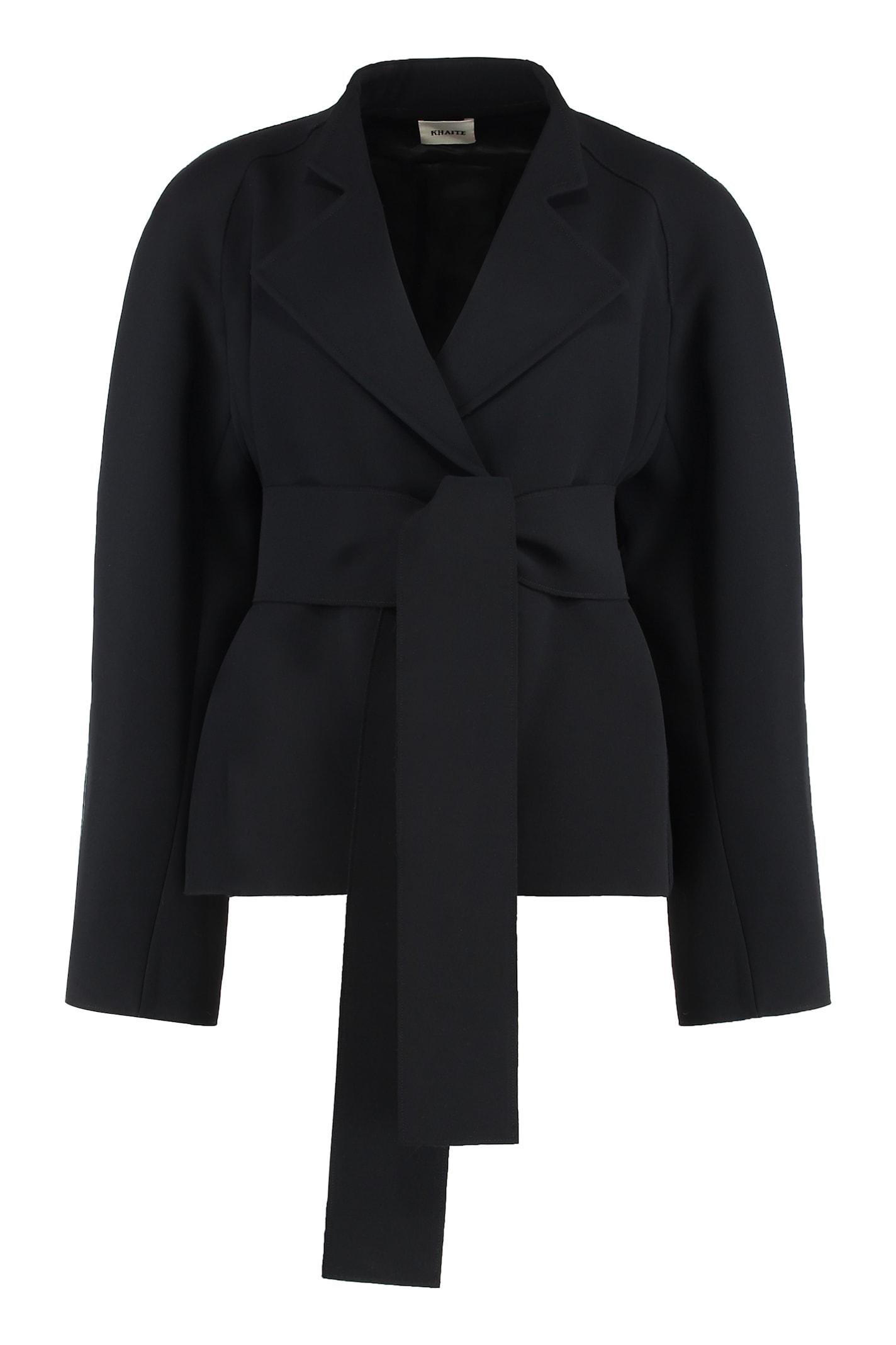 khaite edith crêpe de chine jacket