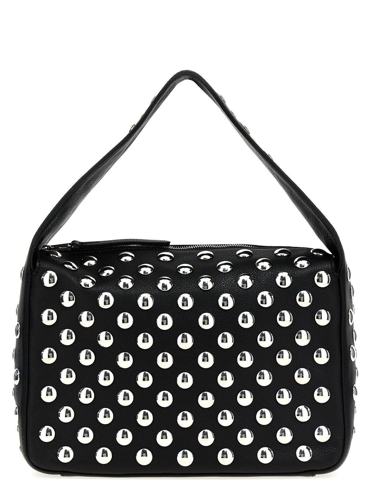 khaite elena stud embellished shoulder bag