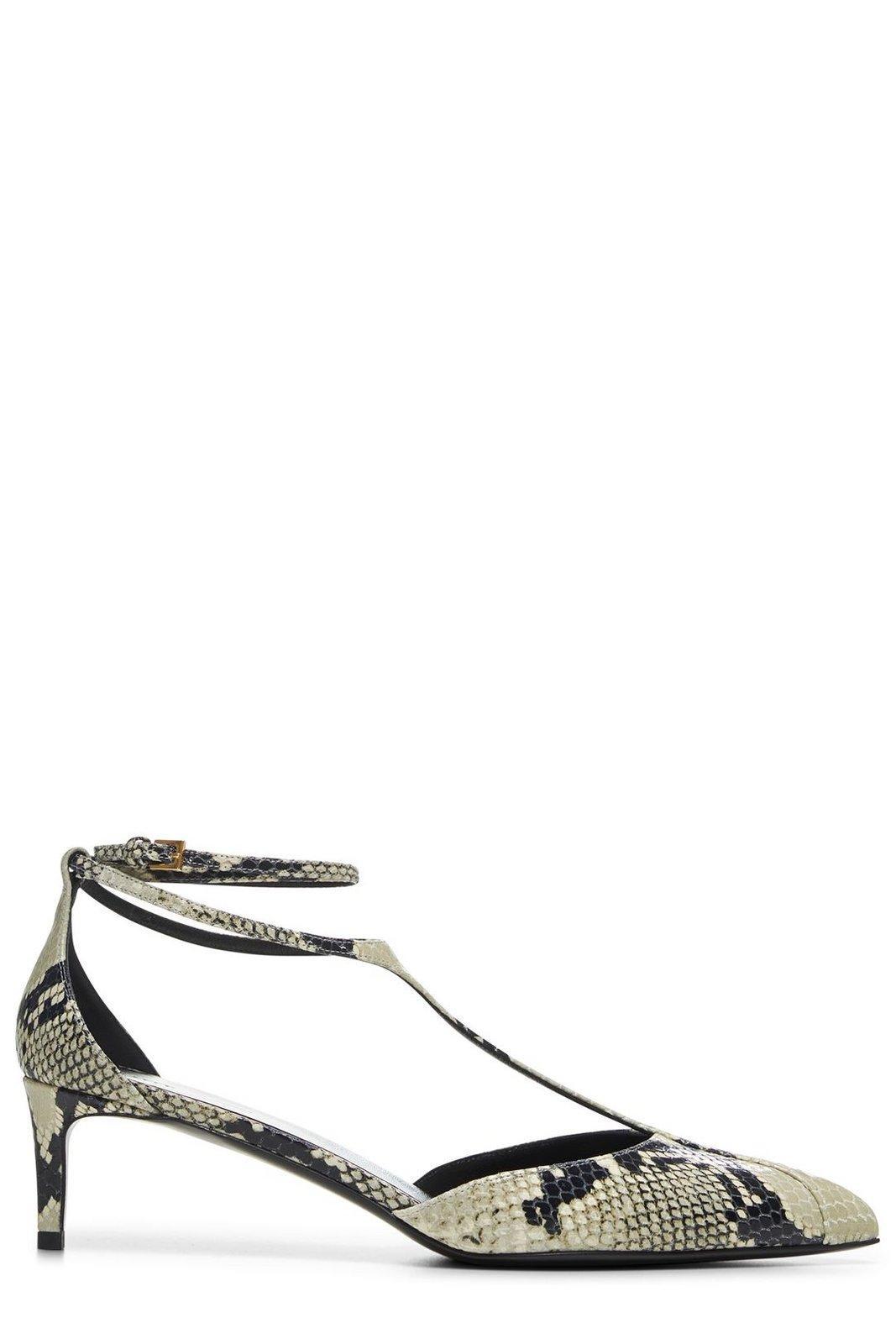 khaite embossed heeled pumps