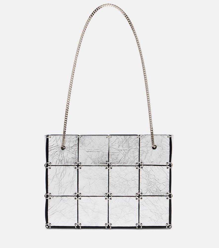 khaite emma mini metallic leather tote bag