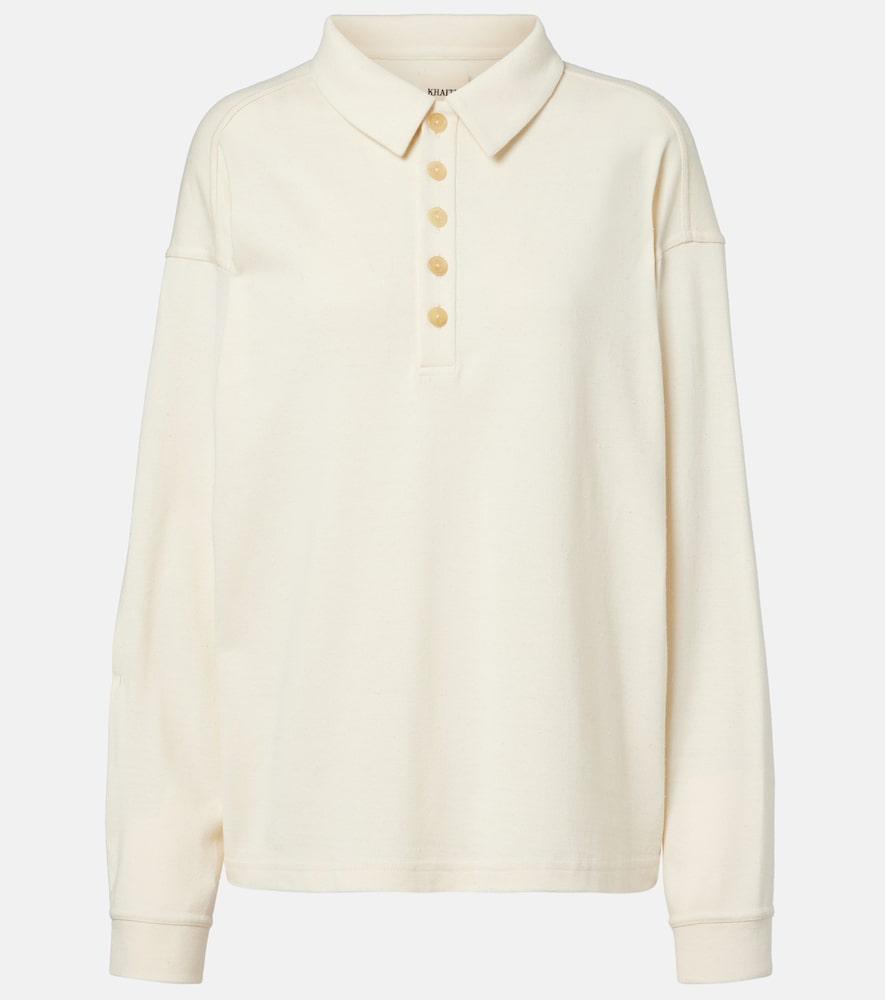 khaite faithful silk jersey polo sweater