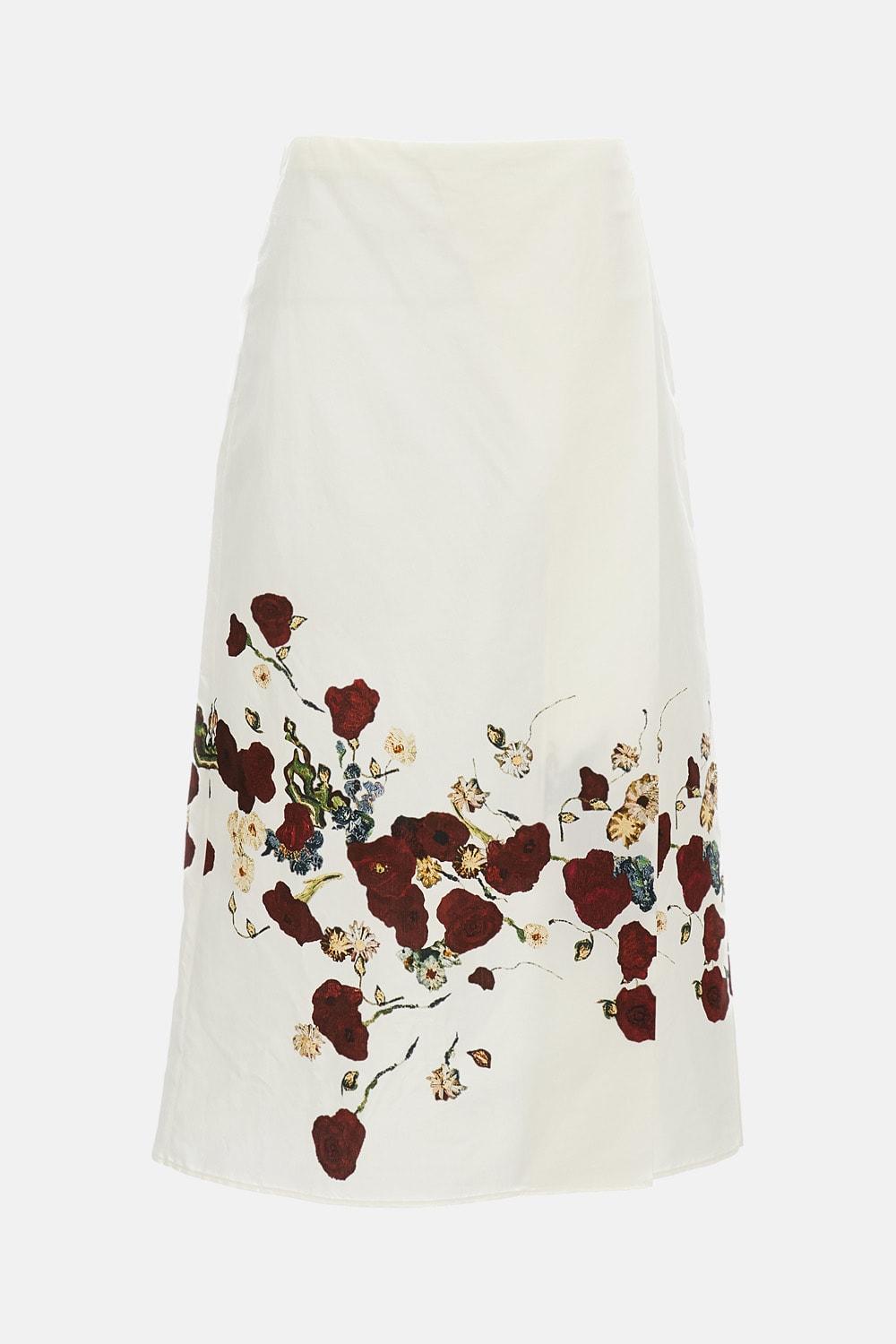 khaite floral skirt