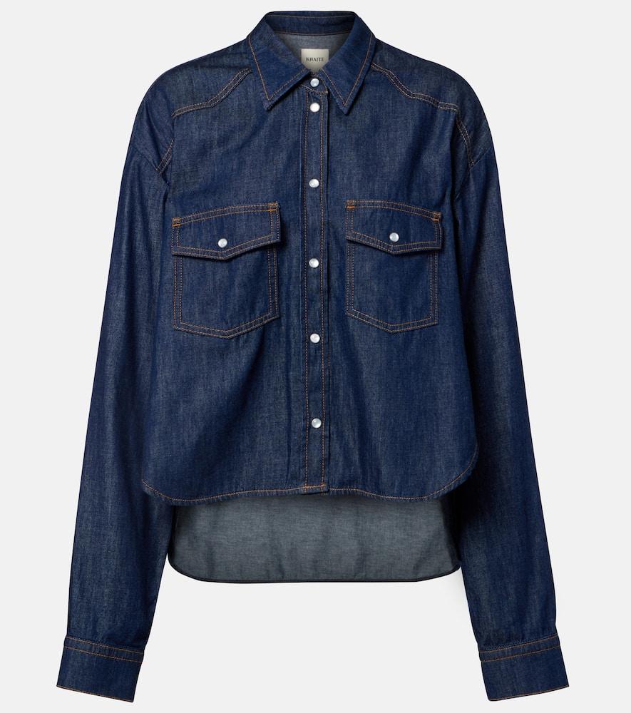 khaite grenon asymmetric denim shirt