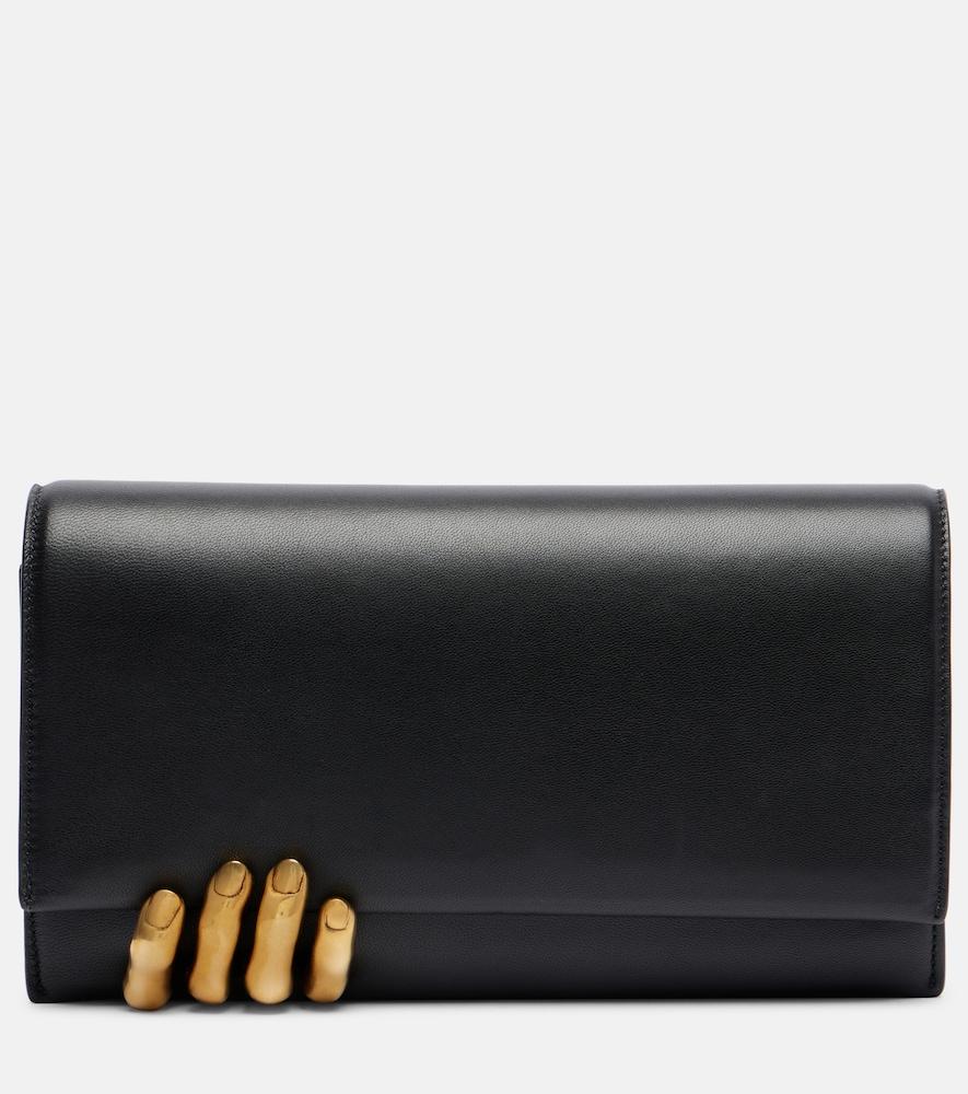khaite hand leather clutch
