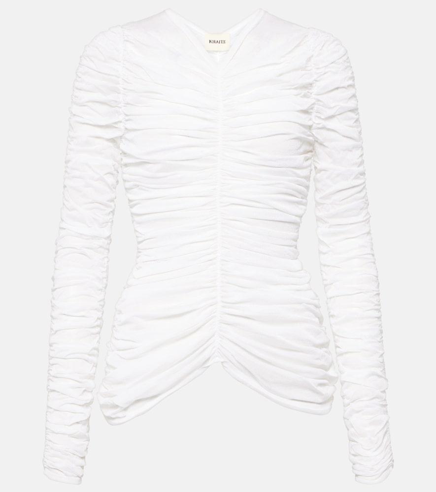 khaite haven ruched silk